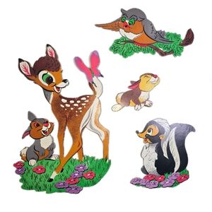 Vintage Bambi Disney Wall Hanging Decor Nursery Kids Room Flower Thumper Owl